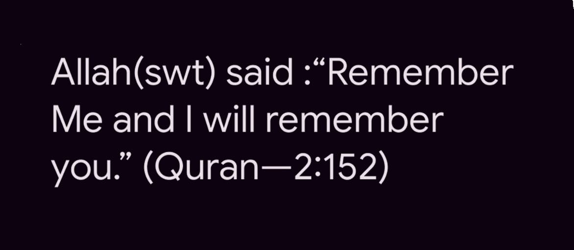 Remember Me and I will remember you.